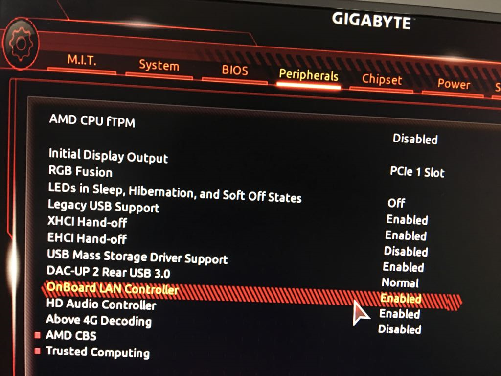how to disable onboard WIFI of Gigabyte x399 Motherboard - CPUs