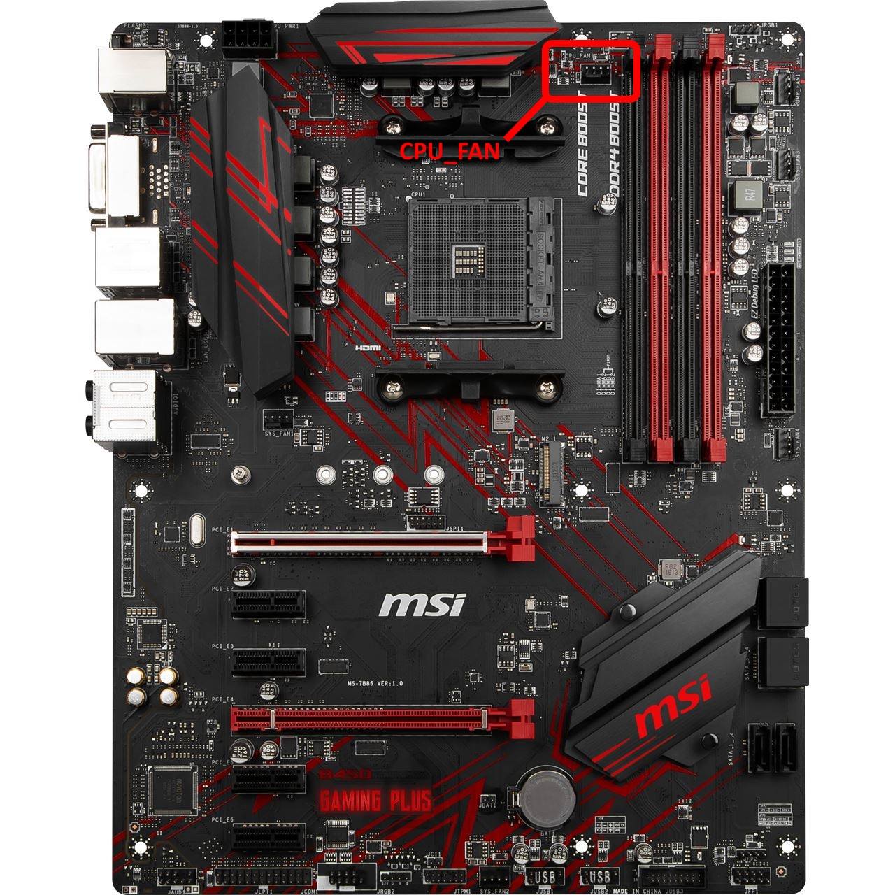 Can't remove CPU Fan connector - MSI B450 Gaming Plus - CPUs