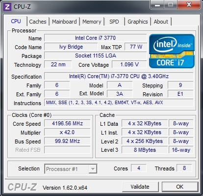 Intel Core I7 3770 Overclock