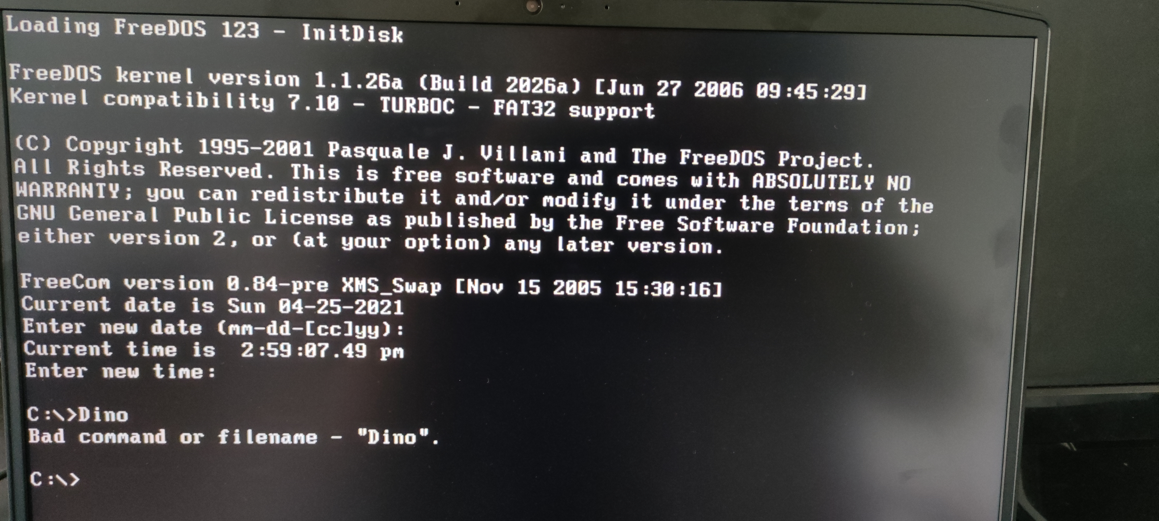 loading freedos just not true kernel sys windows 7